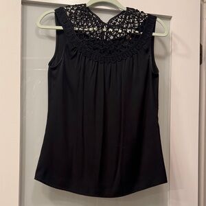 Elie Tahari Black Lace Crepe silk Blouse XS